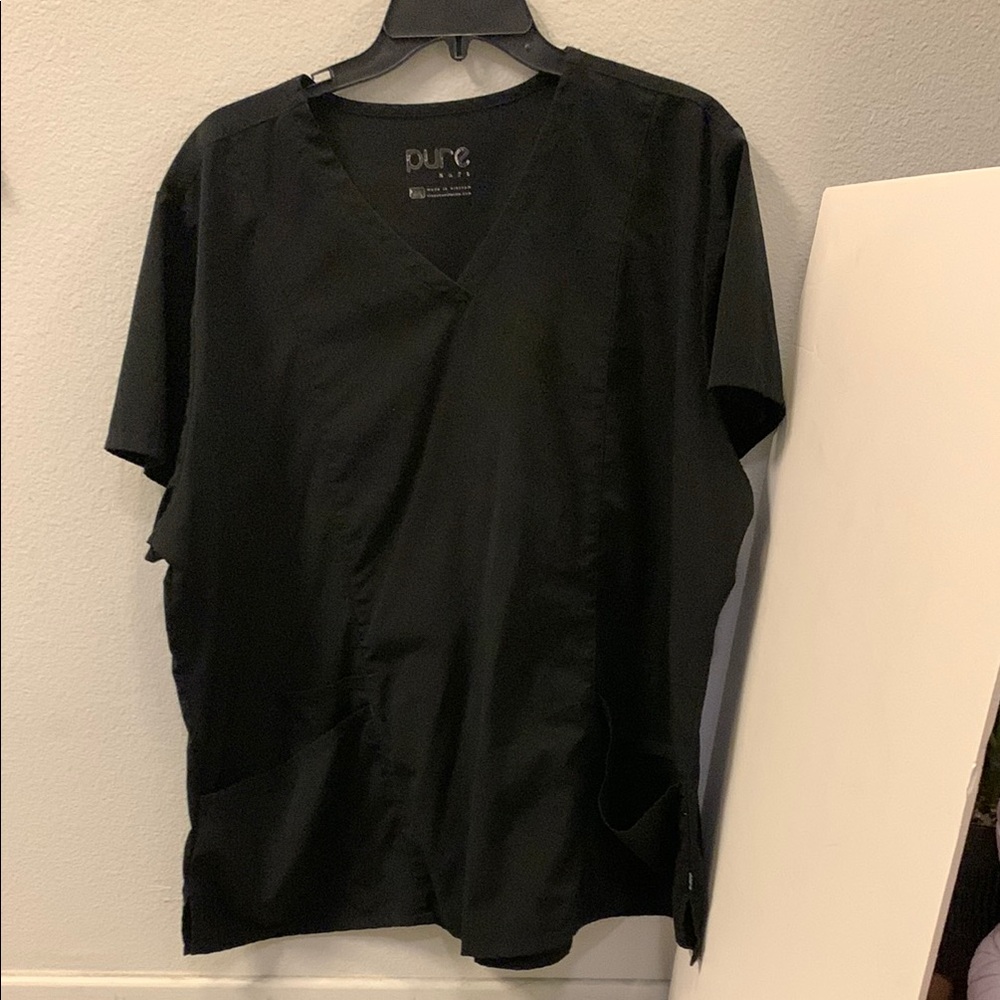 Pure Black Short Sleeve Scrub